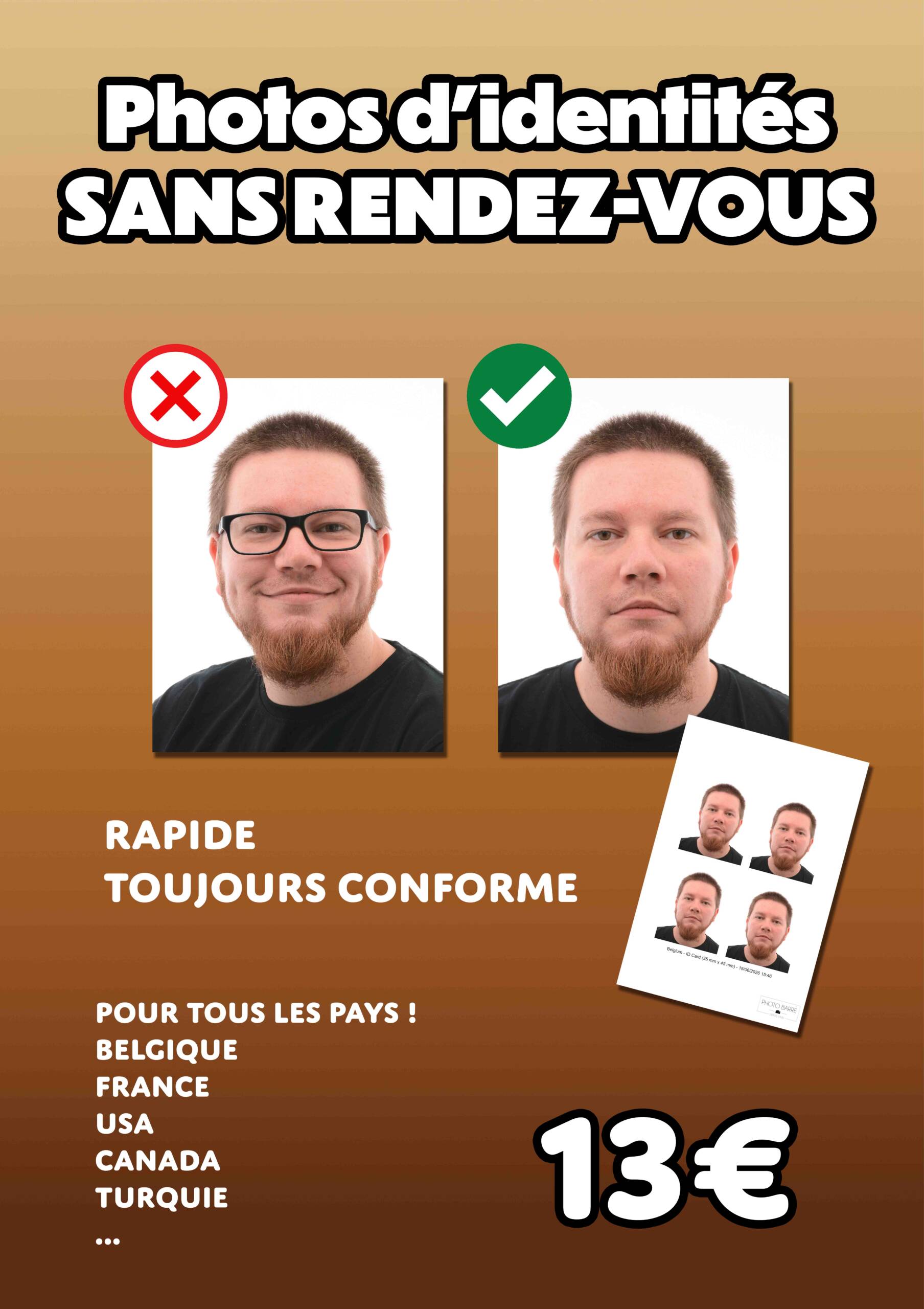 Photos d’identité sans rendez-vous